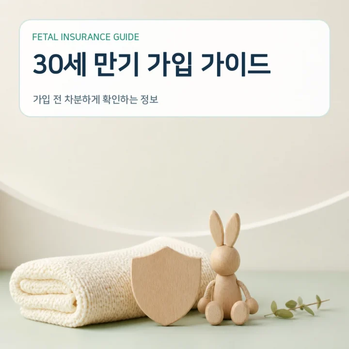 태아보험 30세 만기 가입 가이드