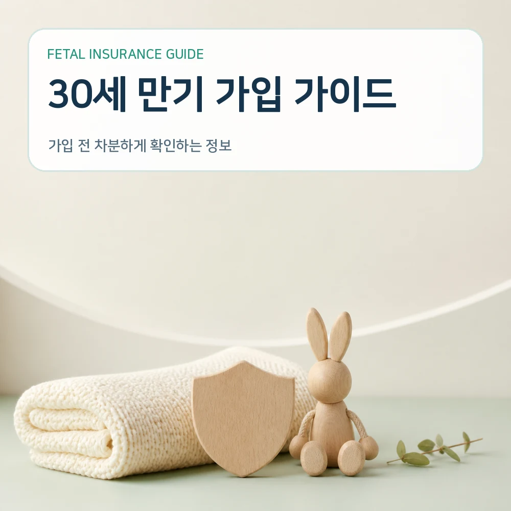 태아보험 30세 만기 가입 가이드