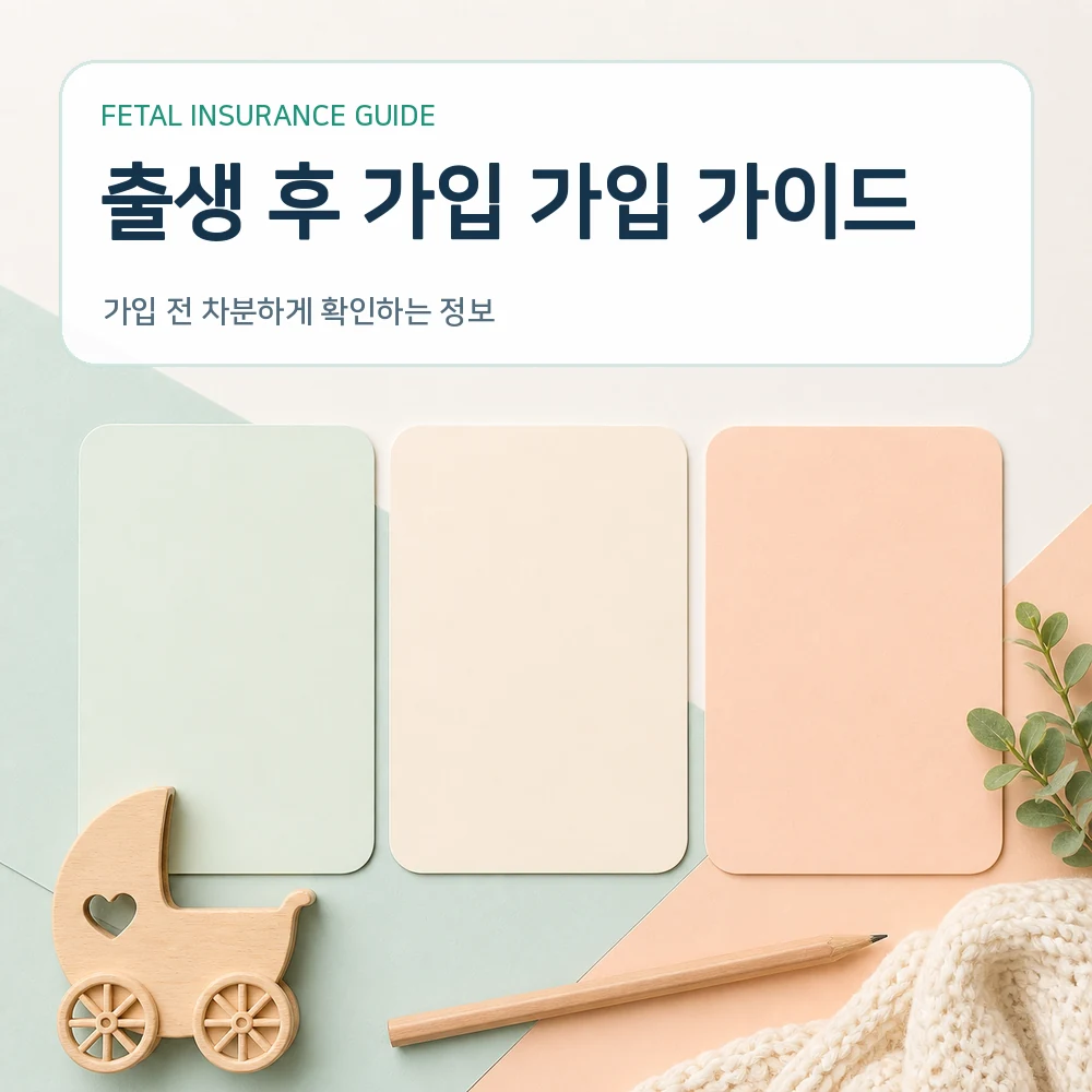 태아보험 출생 후 가입 가입 가이드